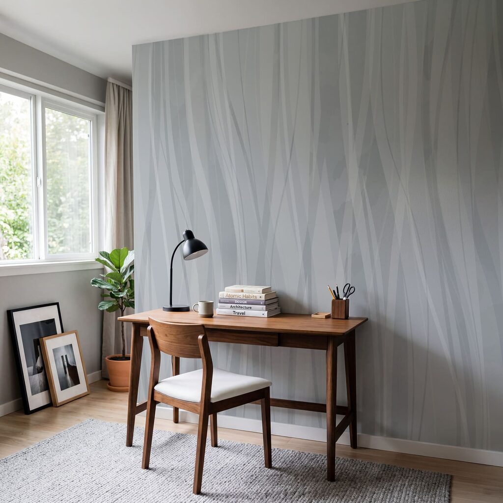 Grey and white background with lines