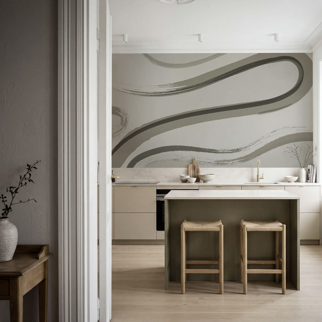 - Abstract waves in muted tones - Abstract waves in muted tones