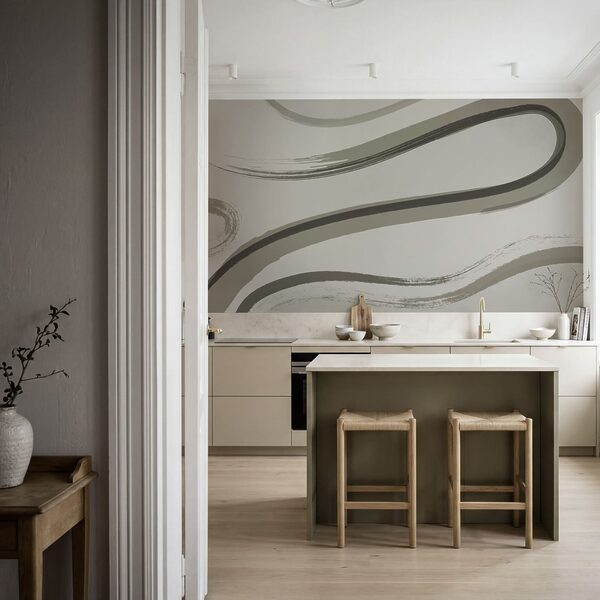 - Abstract waves in muted tones - Abstract waves in muted tones