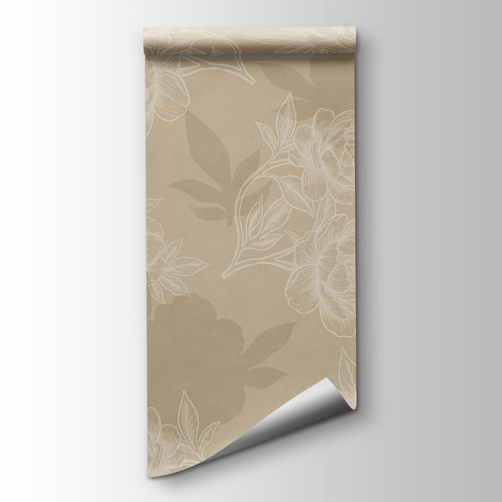 Wallpaper with flowers and leaves Wallpaper with flowers and leaves