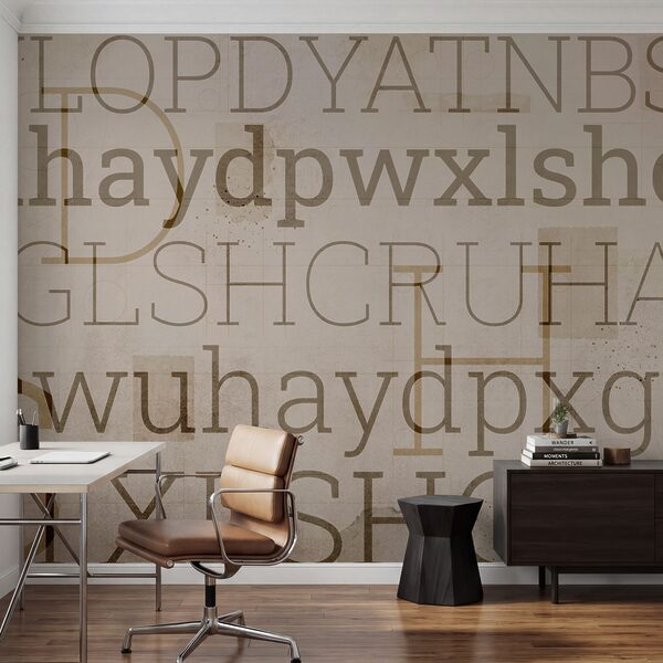 Textual patterns in varying sizes and styles Wall mural Textual patterns in varying sizes and styles