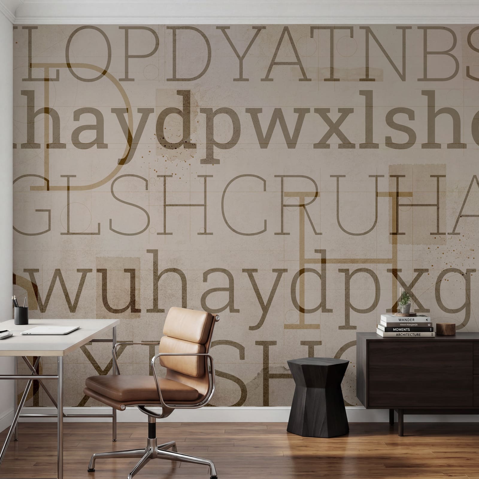 Textual patterns in varying sizes and styles Textual patterns in varying sizes and styles