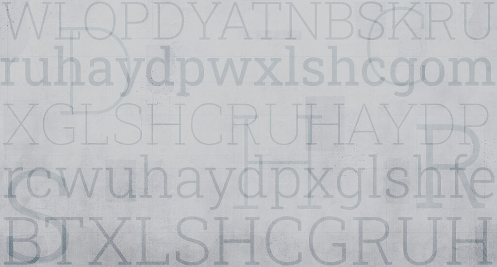 Grey background with letters Grey background with letters