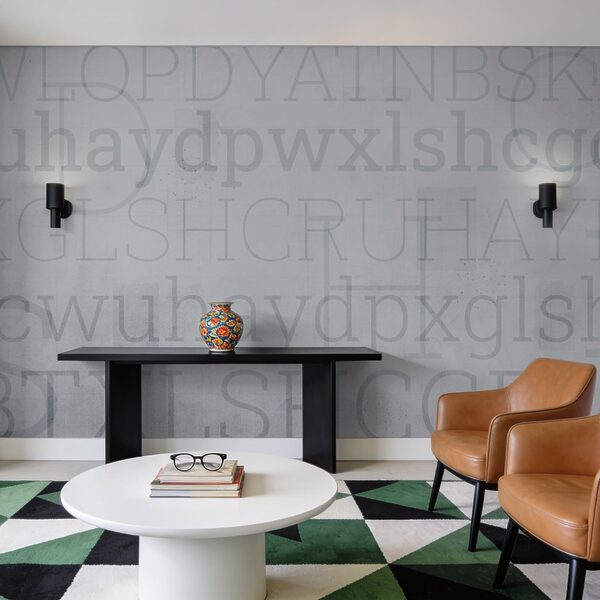 Grey background with letters Grey background with letters