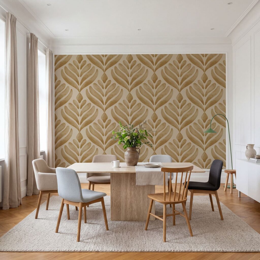 Pattern of leaves on a beige background Pattern of leaves on a beige background