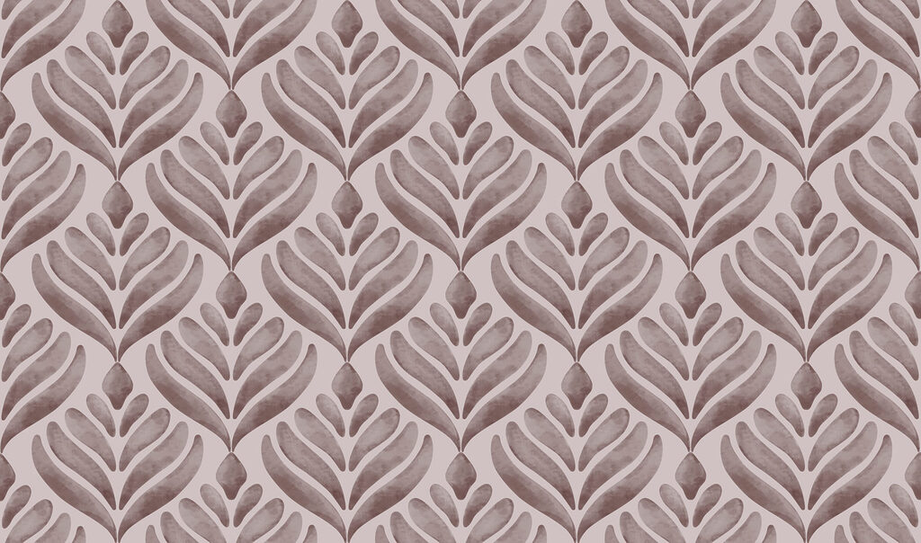 Pattern of leaves on a white background