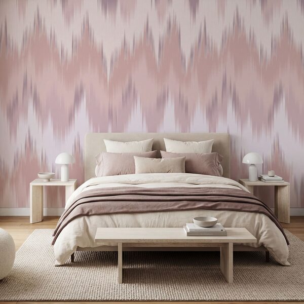 Pink and white zigzag pattern Wall mural Pink and white zigzag pattern