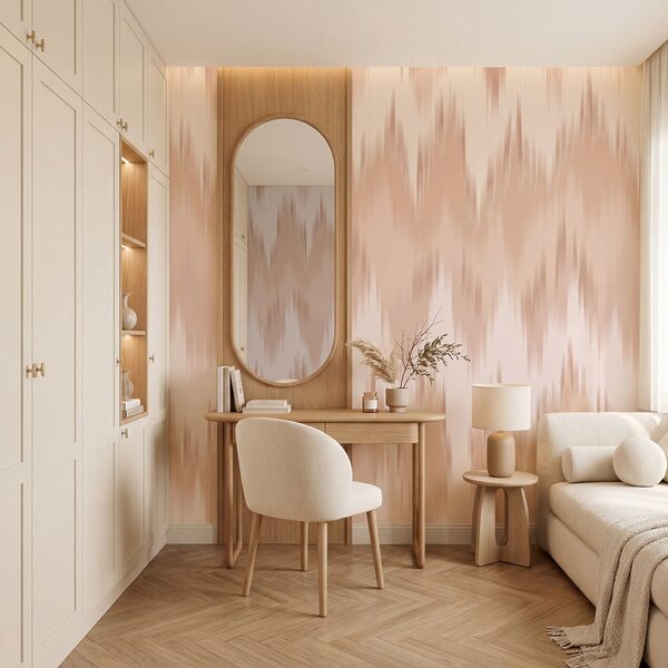 Pink and white zigzag pattern Wall mural Pink and white zigzag pattern