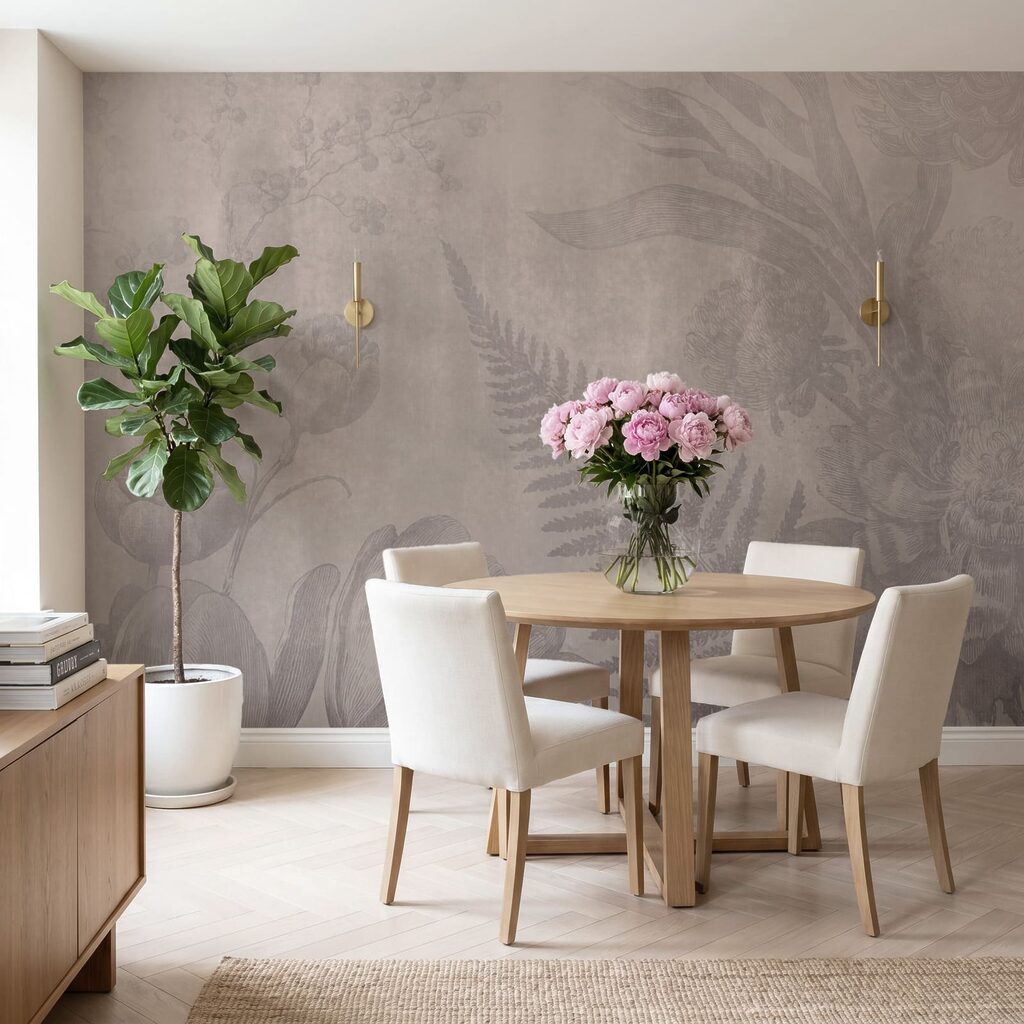 Delicate floral design in soft tones