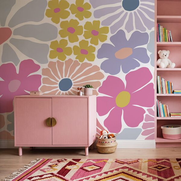 Colorful flower pattern Wall mural Colorful flower pattern