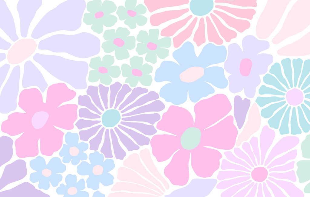 Pattern of flowers on a white background Pattern of flowers on a white background