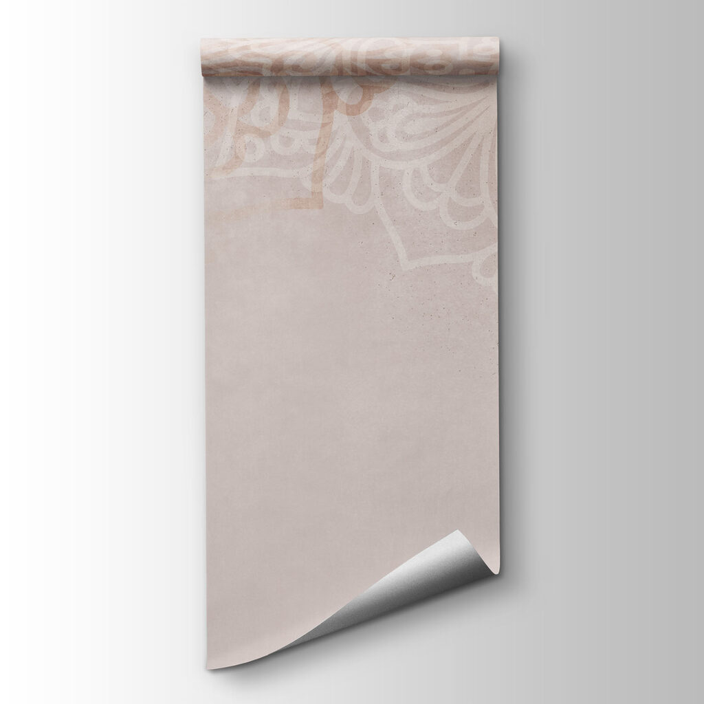 White and pink background with white mandalas White and pink background with white mandalas
