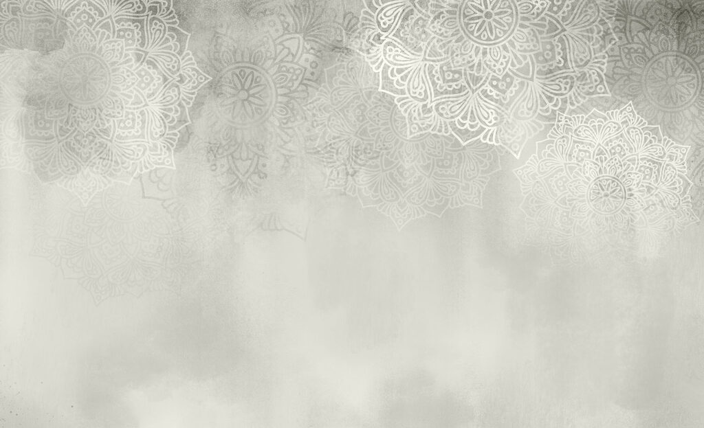 White and grey background with white mandalas White and grey background with white mandalas