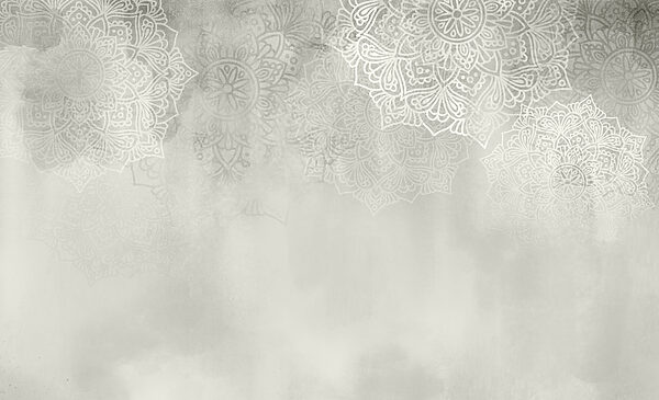 White and grey background with white mandalas White and grey background with white mandalas