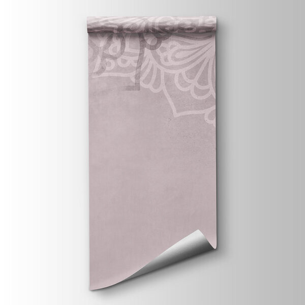 White and pink background with white mandalas White and pink background with white mandalas