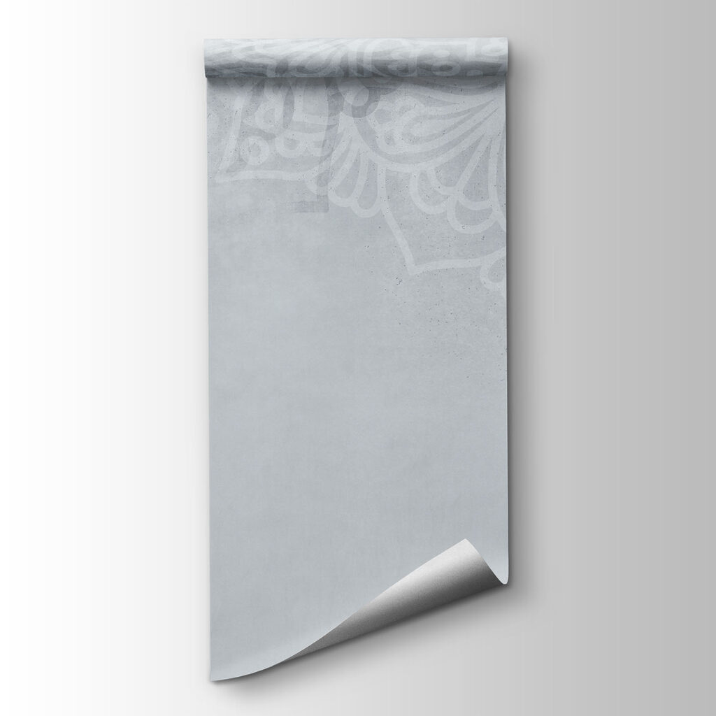 White and grey background with white mandalas White and grey background with white mandalas