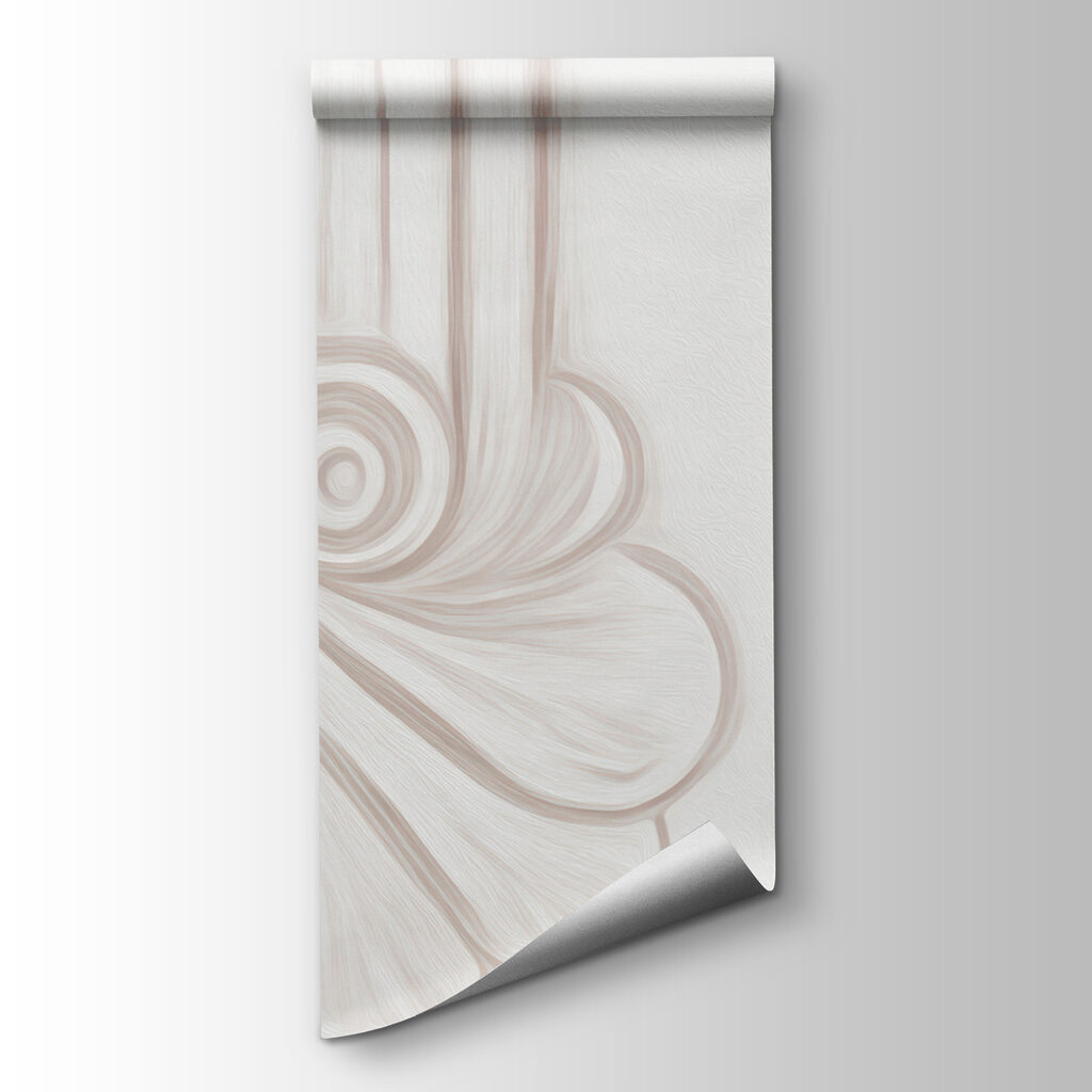 White wall with ornate designs