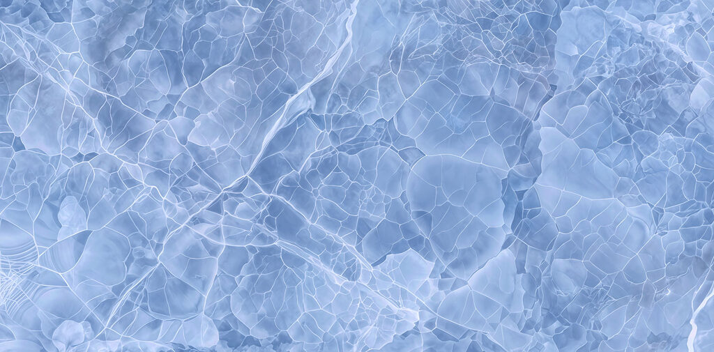 Blue and white cracked surface