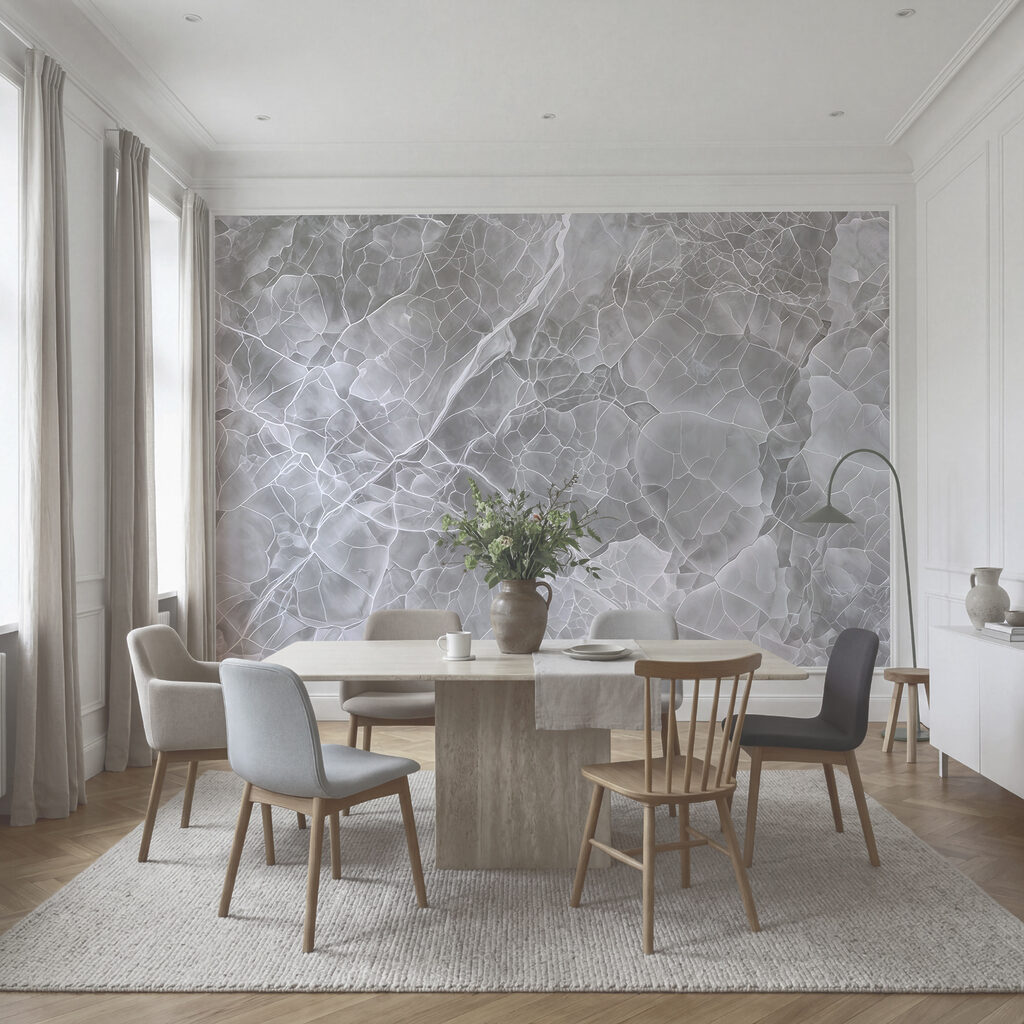 Ethereal layers of icy white hues