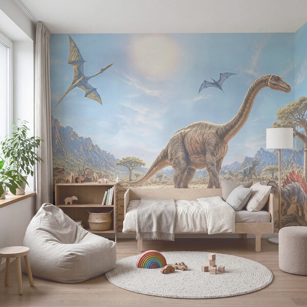 Group of dinosaurs in a desert Group of dinosaurs in a desert