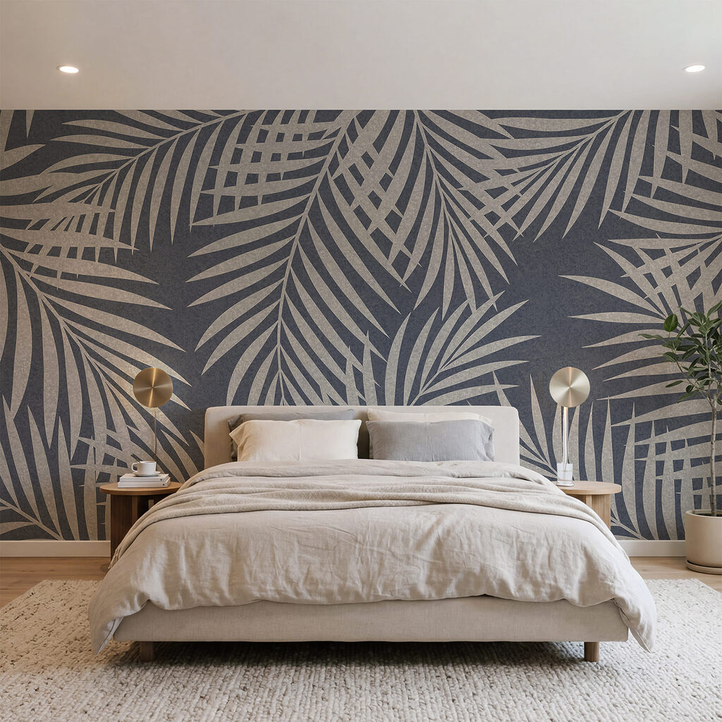 Pattern of leaves on a blue background Pattern of leaves on a blue background