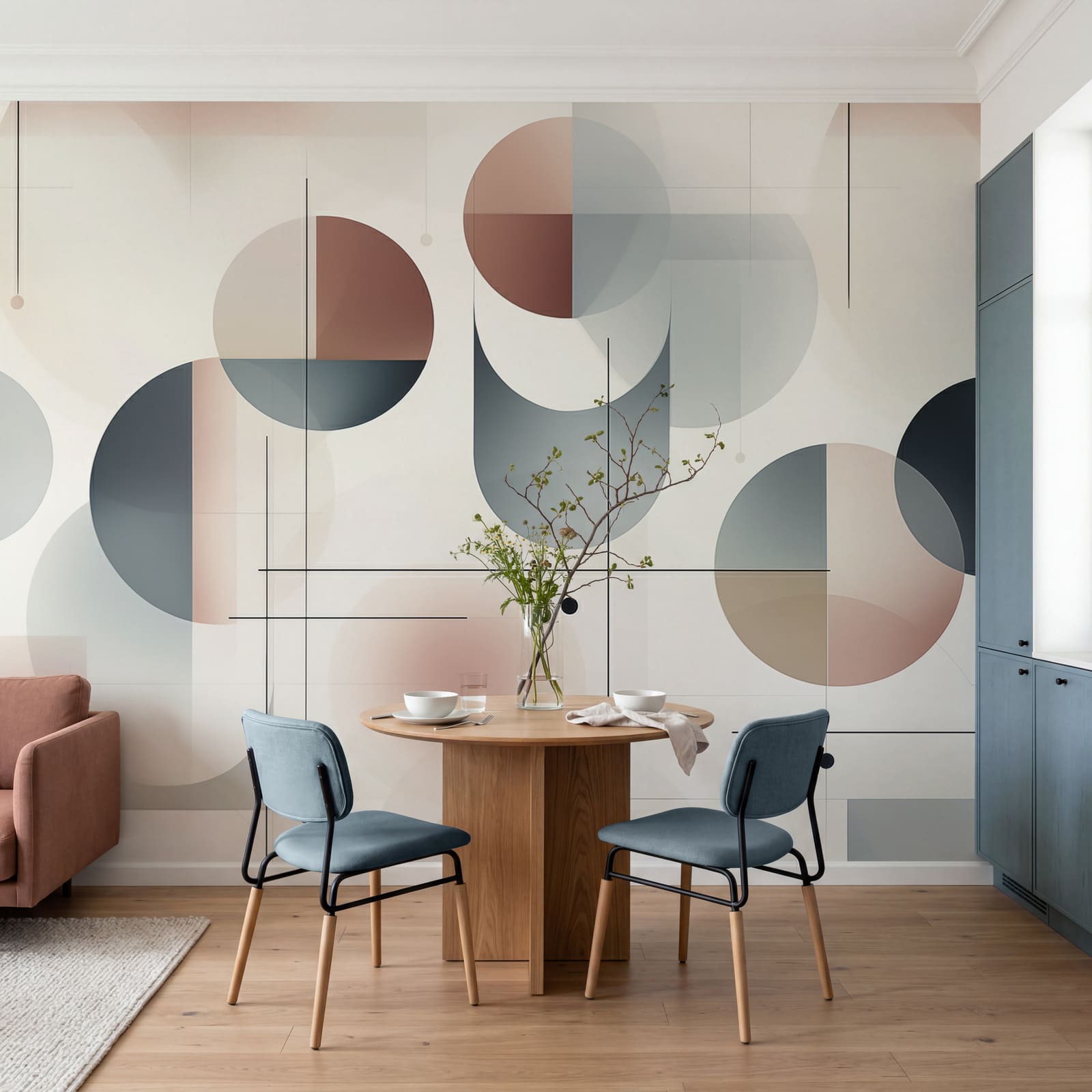 Geometric shapes in soft color palette Geometric shapes in soft color palette