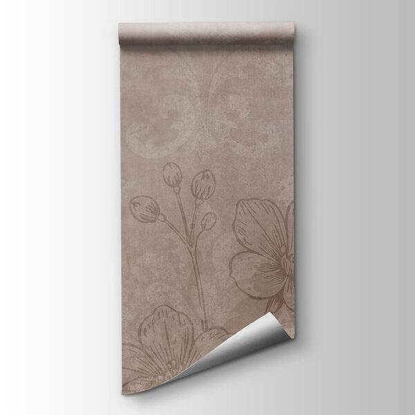Soft floral patterns on muted background