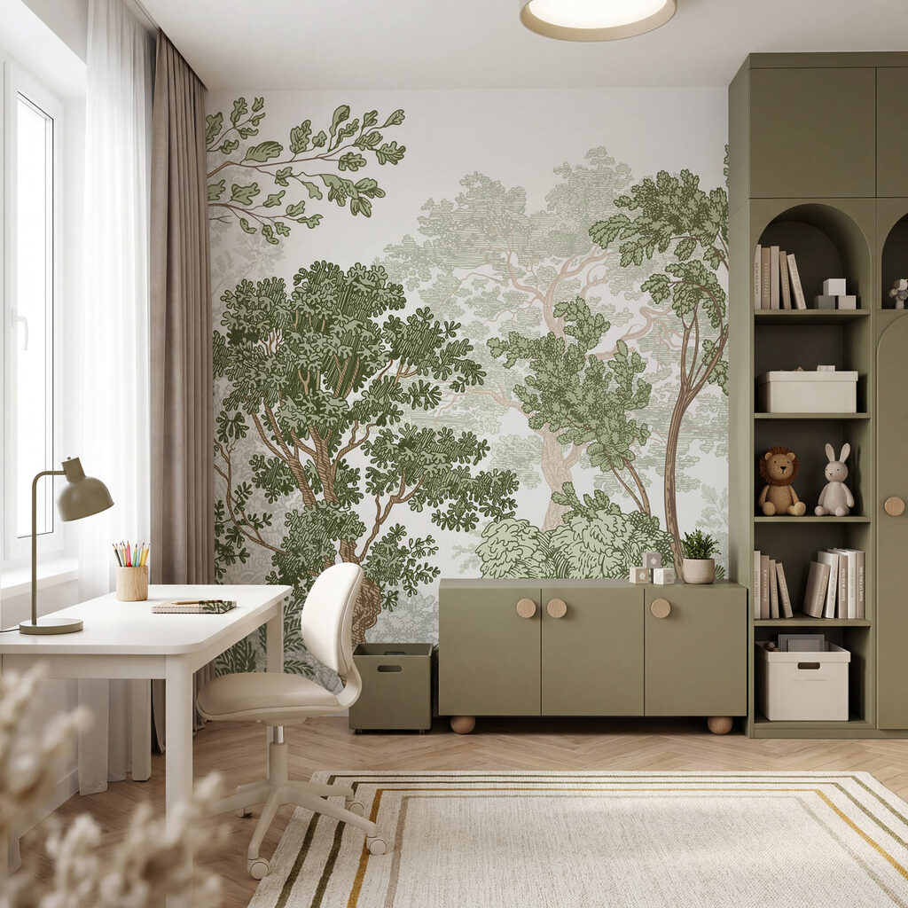 Group of trees with green leaves