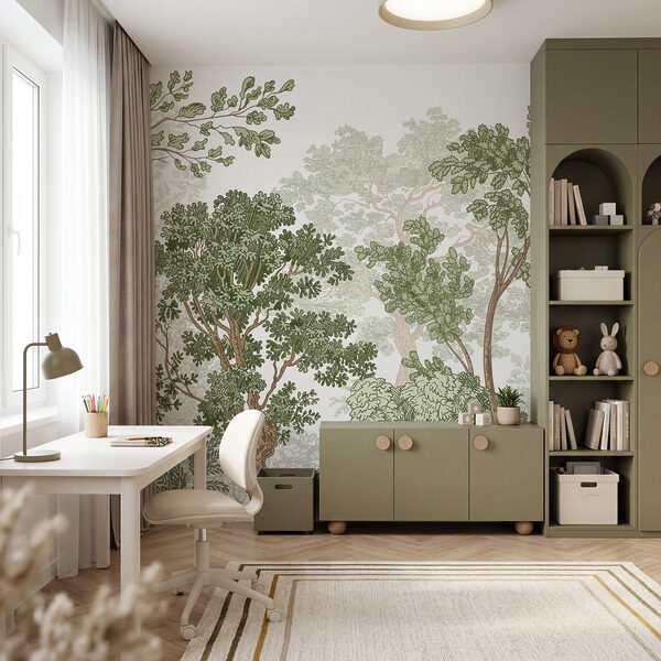 Group of trees with green leaves