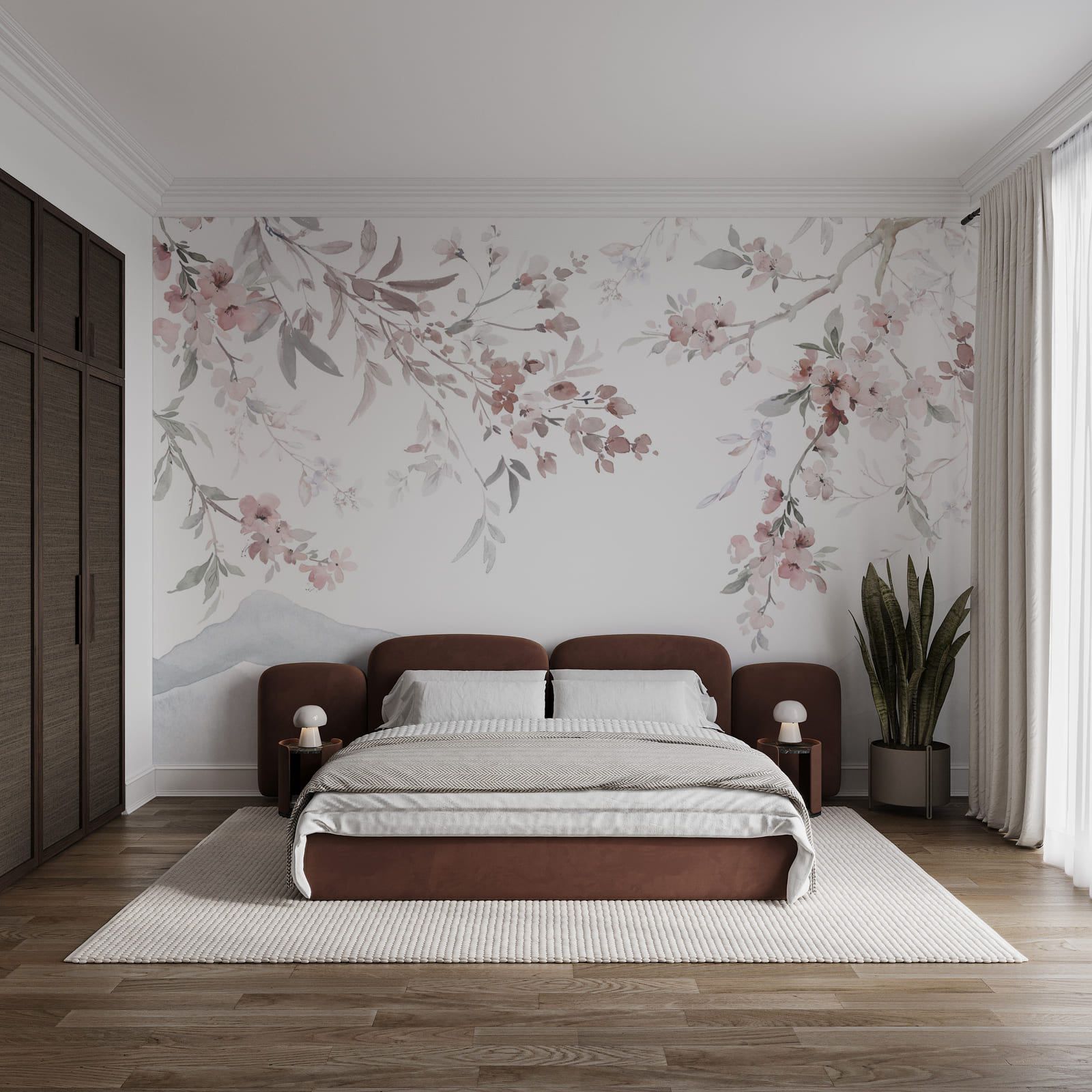 Painting of flowers on a white background Painting of flowers on a white background