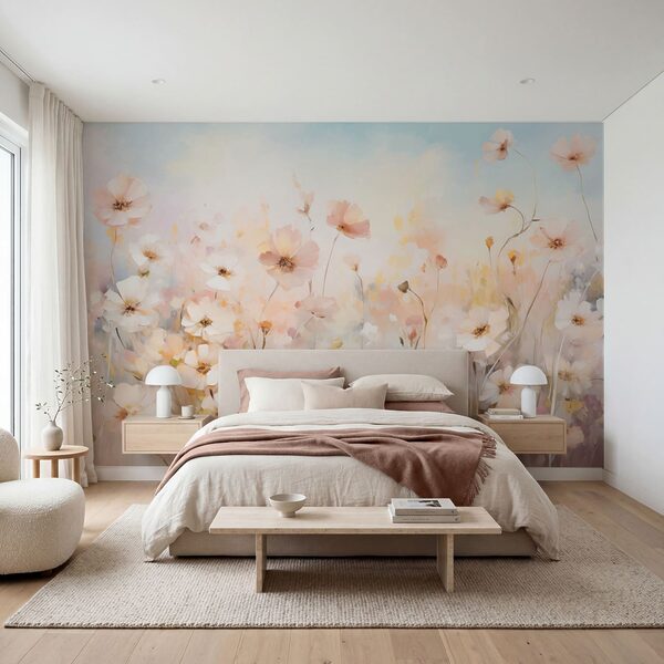 Painting of flowers in a field Painting of flowers in a field