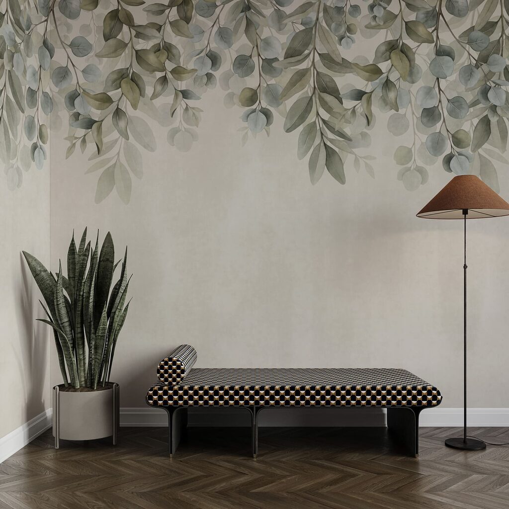 Gentle leaves framing a soft background Gentle leaves framing a soft background
