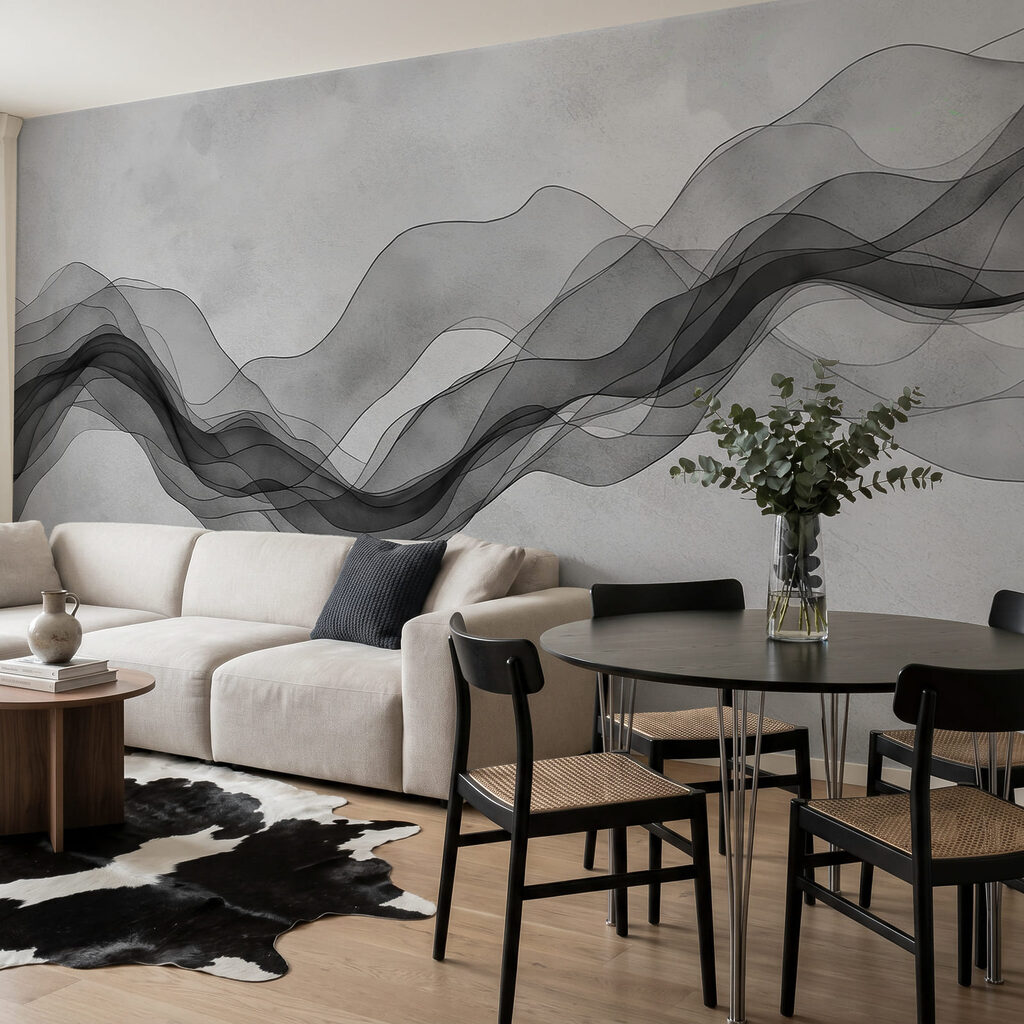 Black and white image of a wave