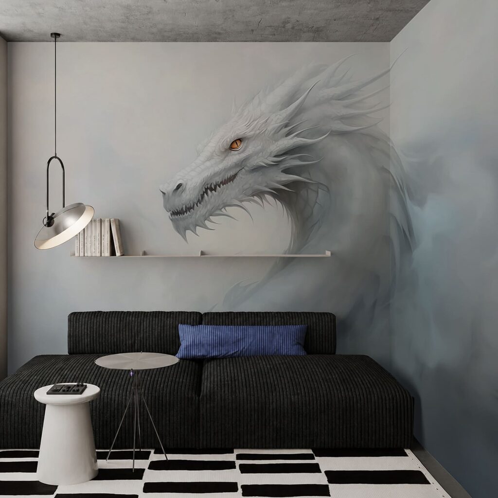 White dragon in the clouds White dragon in the clouds