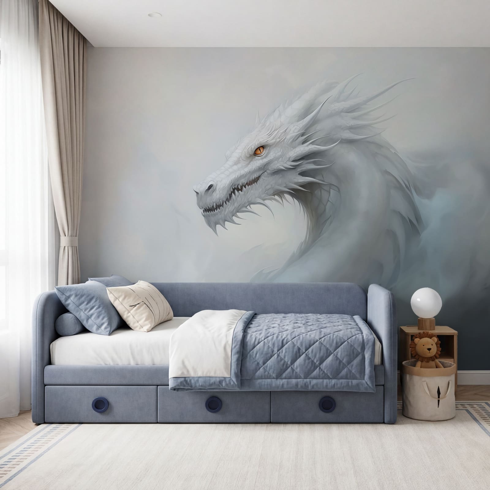 White dragon in the clouds White dragon in the clouds