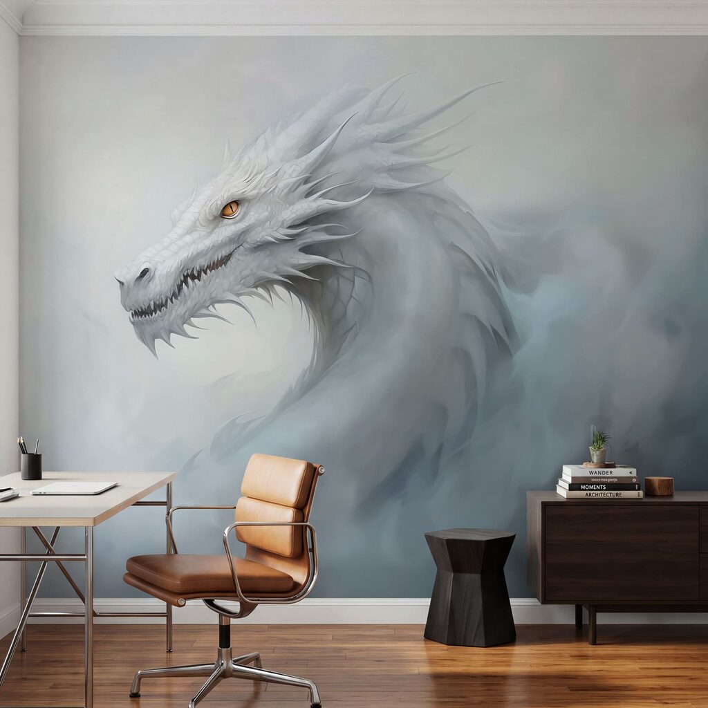 White dragon in the clouds White dragon in the clouds