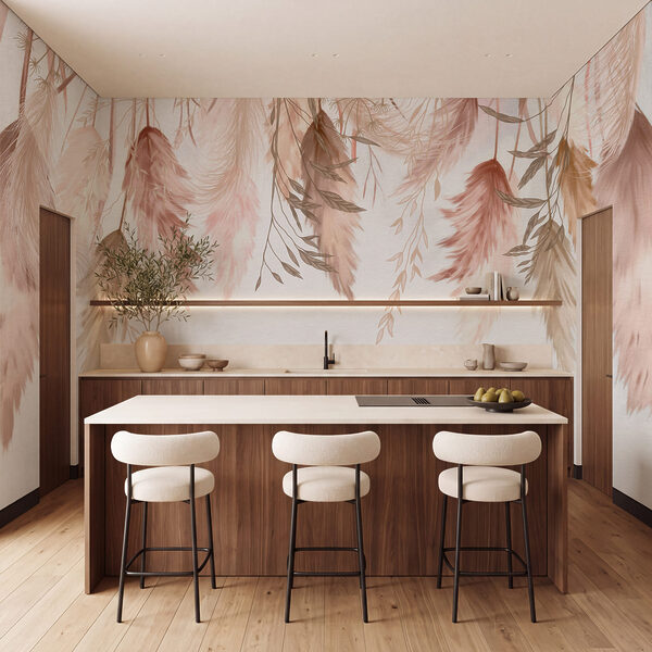 Soft feathery patterns in pastel hues Soft feathery patterns in pastel hues