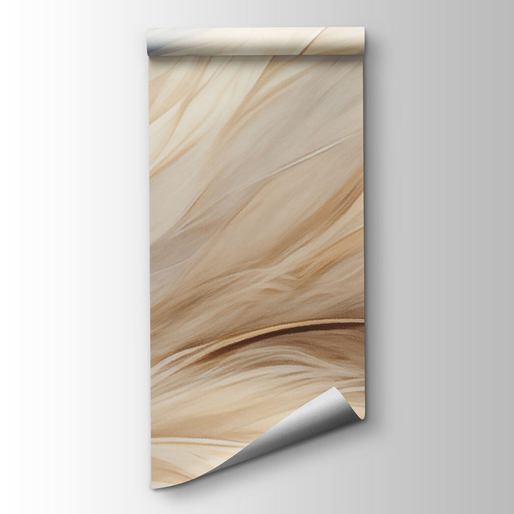 Soft, flowing feathers in warm tones