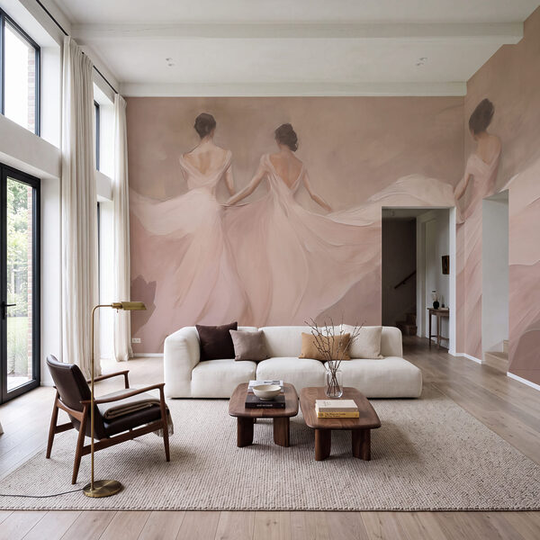 Wall mural Painting of a woman in white dresses