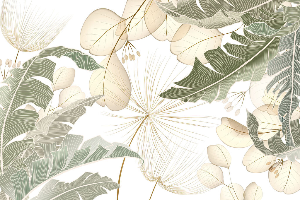 Delicate leaves in soft colors