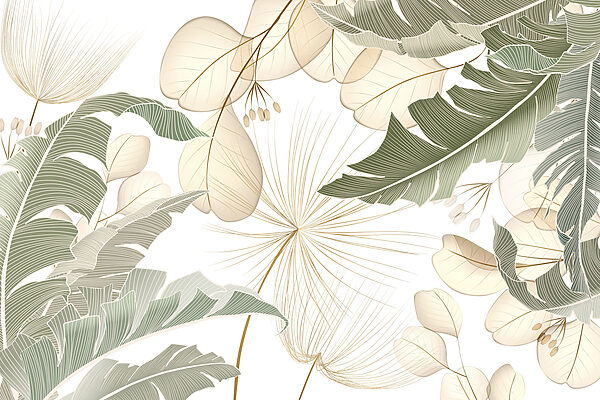 Delicate leaves in soft colors