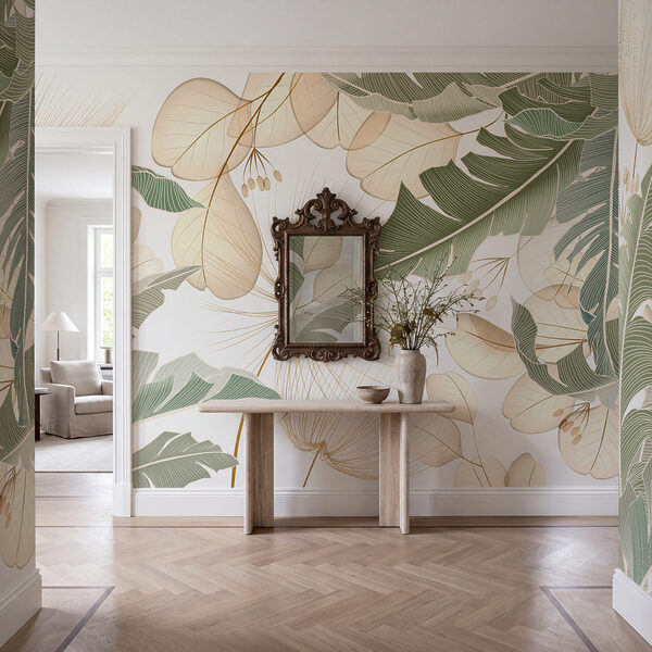Delicate leaves in soft colors