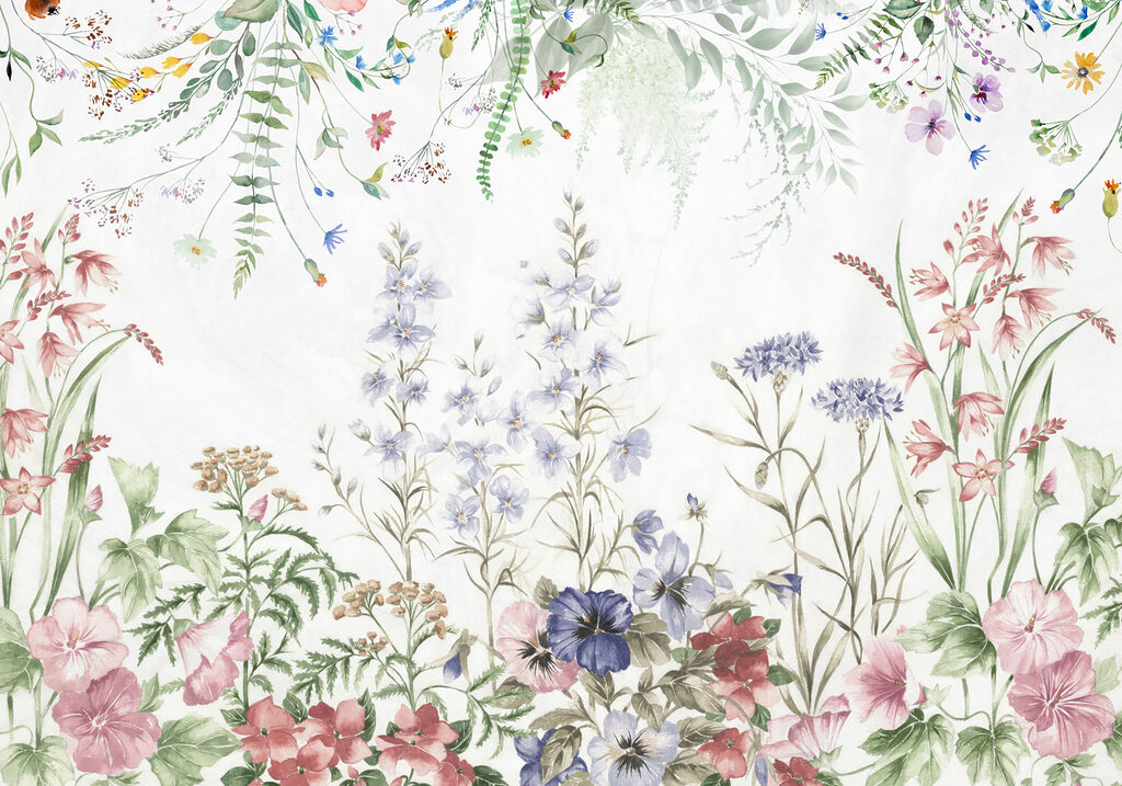 Painting of flowers and leaves