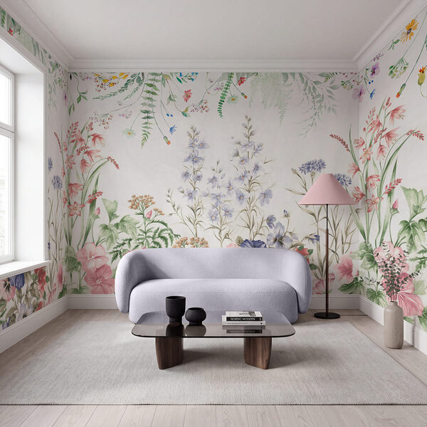 Painting of flowers and leaves