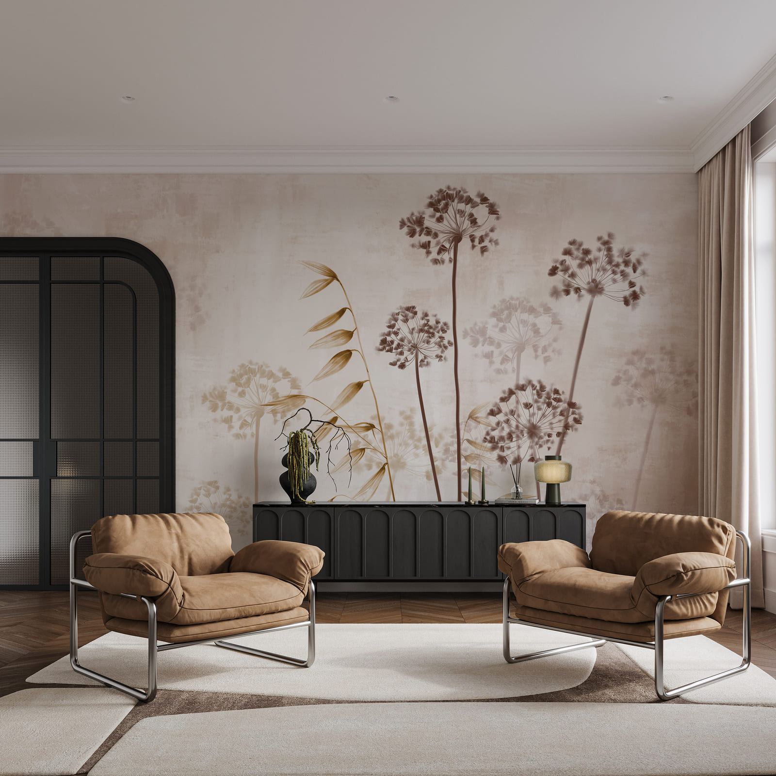 Gentle floral designs in soft tones Gentle floral designs in soft tones