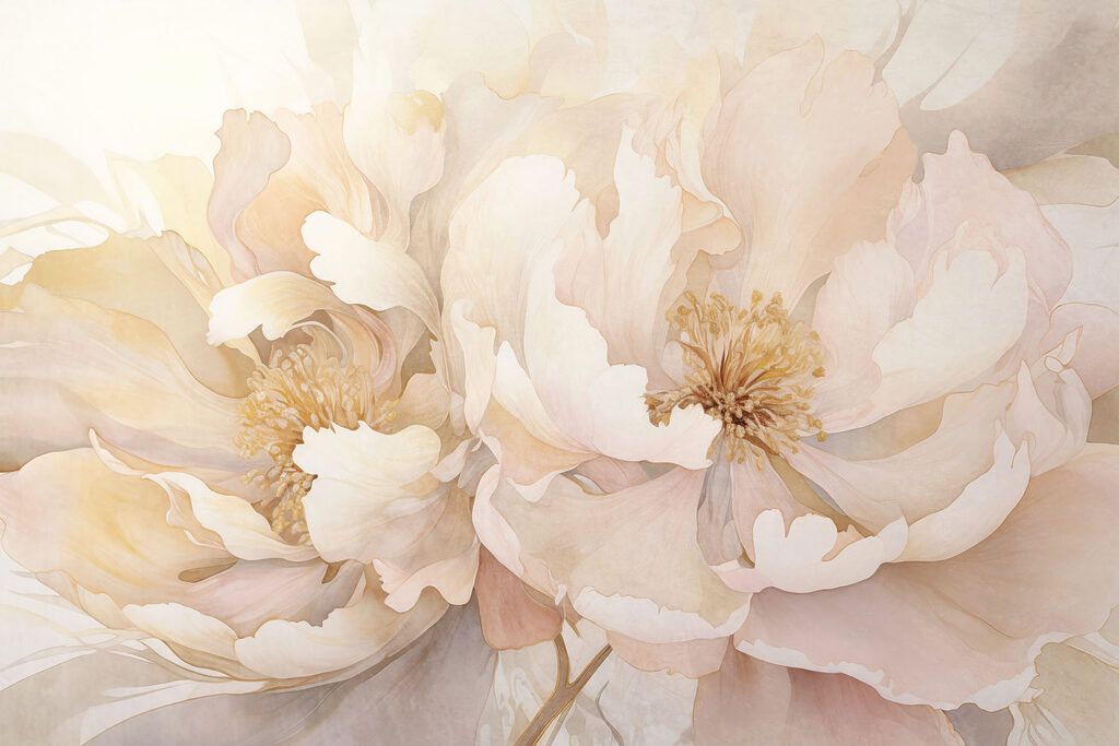 Soft blooms in warm pastel hues