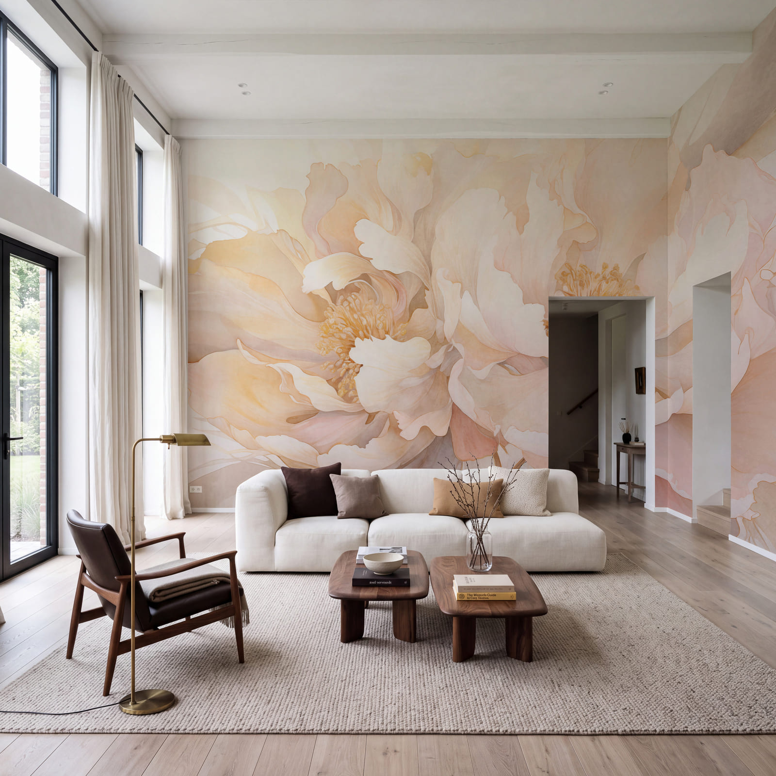 Soft blooms in warm pastel hues