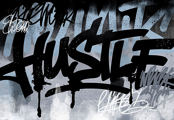 Black and white graffiti