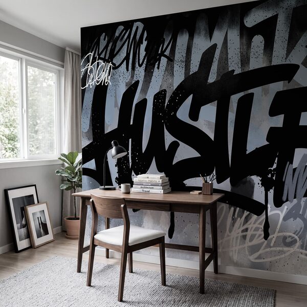 Black and white graffiti