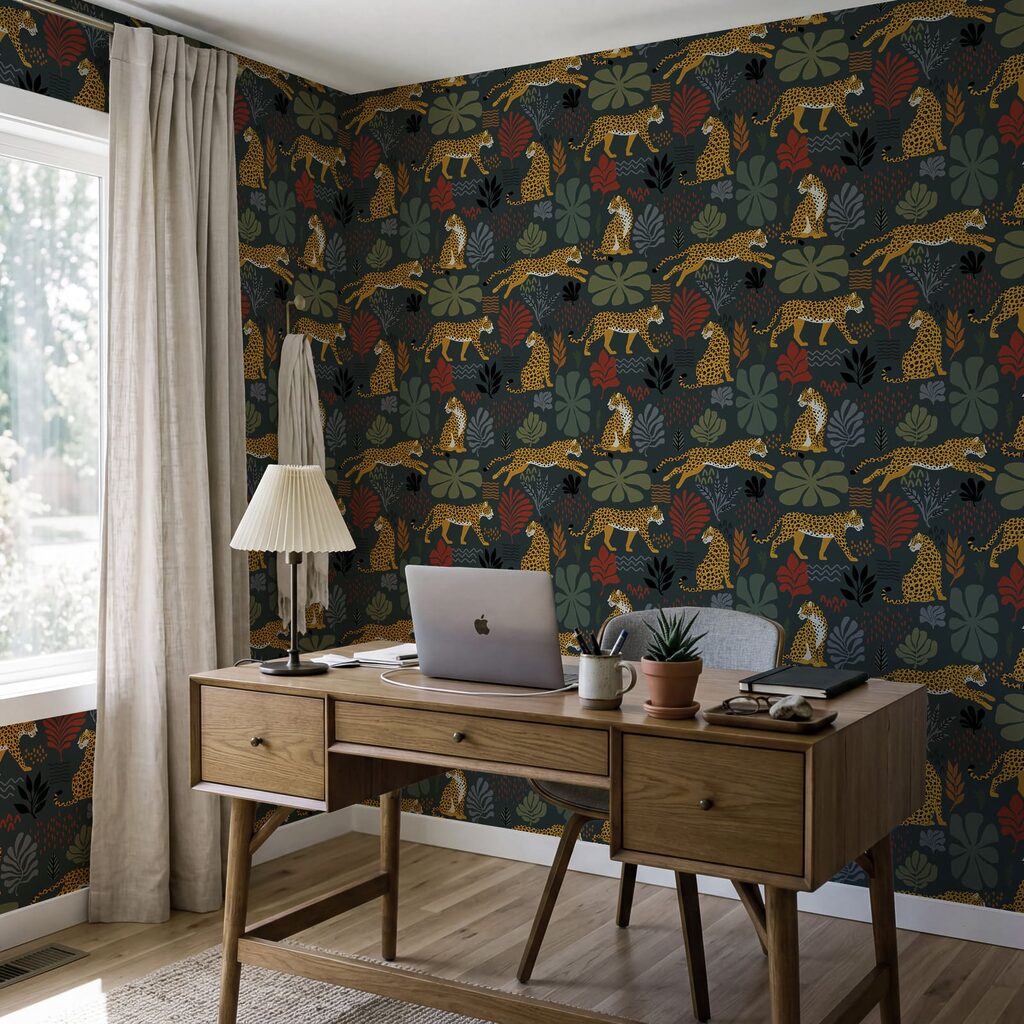 Pattern of cheetahs and plants